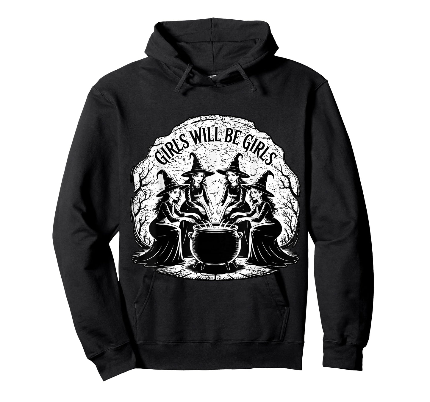 Spooky Season Girls Will Be Girls Witch Vintage Halloween T-Shirt