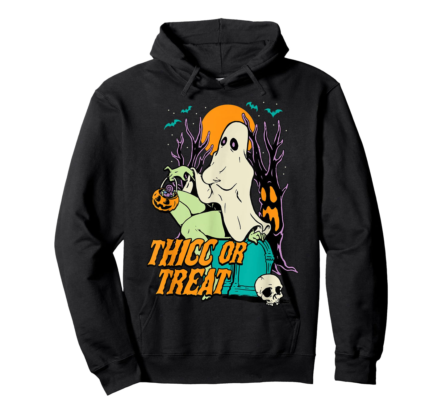 Thicc or Treat Halloween Lady Ghost Sexy Pinup BBW T-Shirt