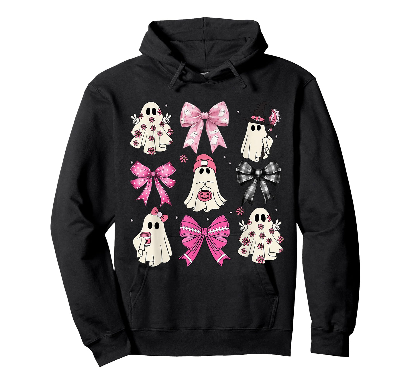Spooky Vibes Pink Ghost Preppy Halloween Women Girls Kids T-Shirt