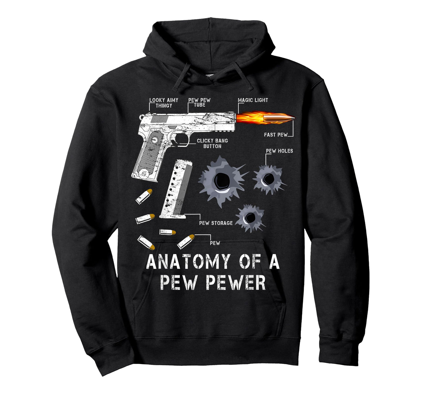 Anatomy Of A Pew Pewer | 2nd Amendment Funny Gun Gift Tee T-Shirt