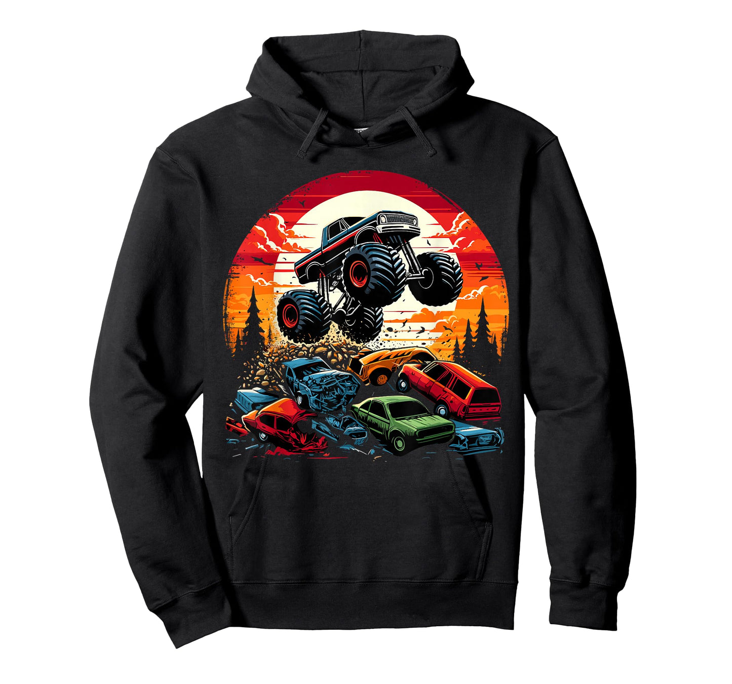 Monster Trucks Birthday Party Retro Monster Truck T-Shirt