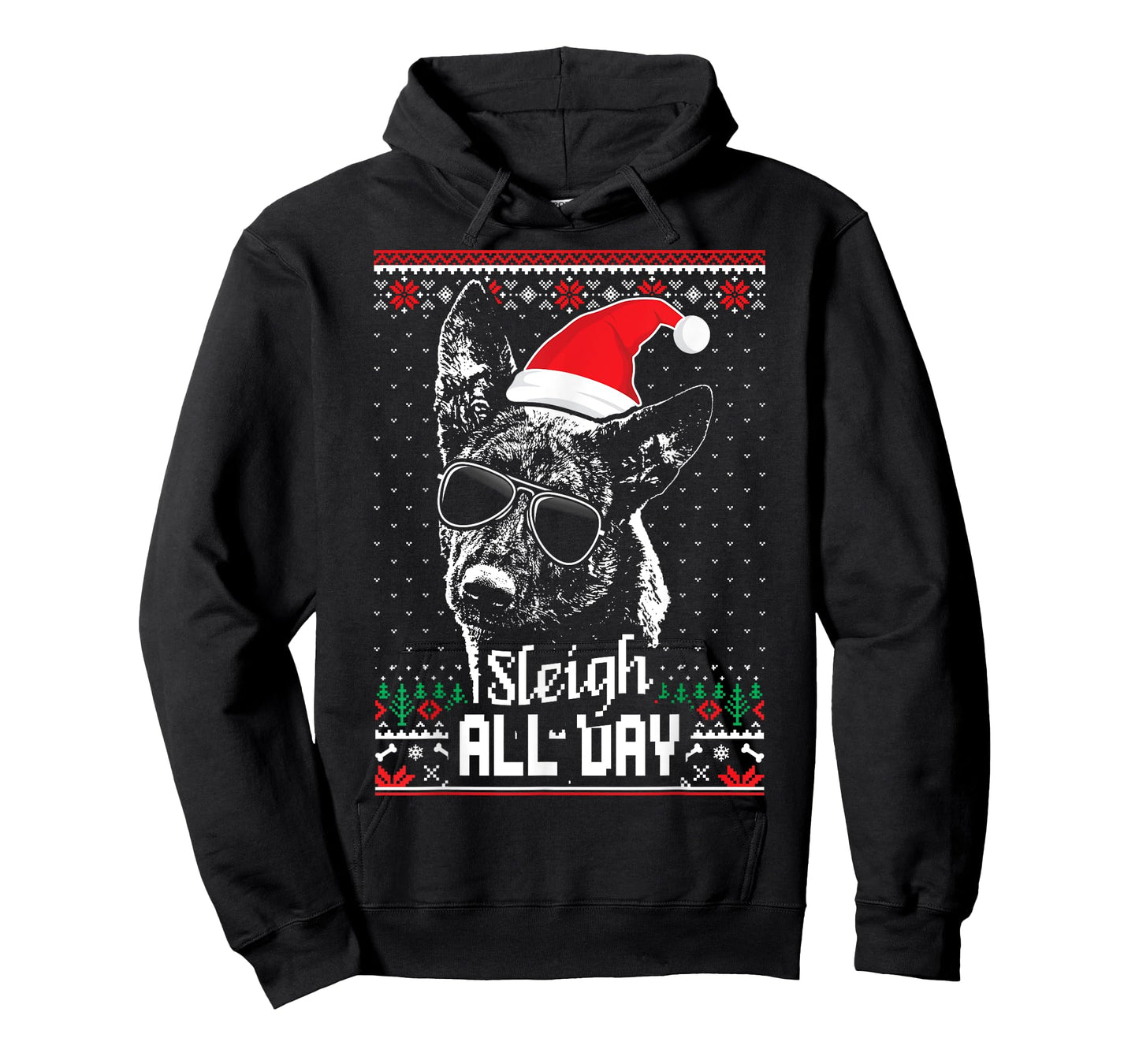 Sleigh all Day Funny Dutch Shepherd Christmas T-Shirt T-Shirt