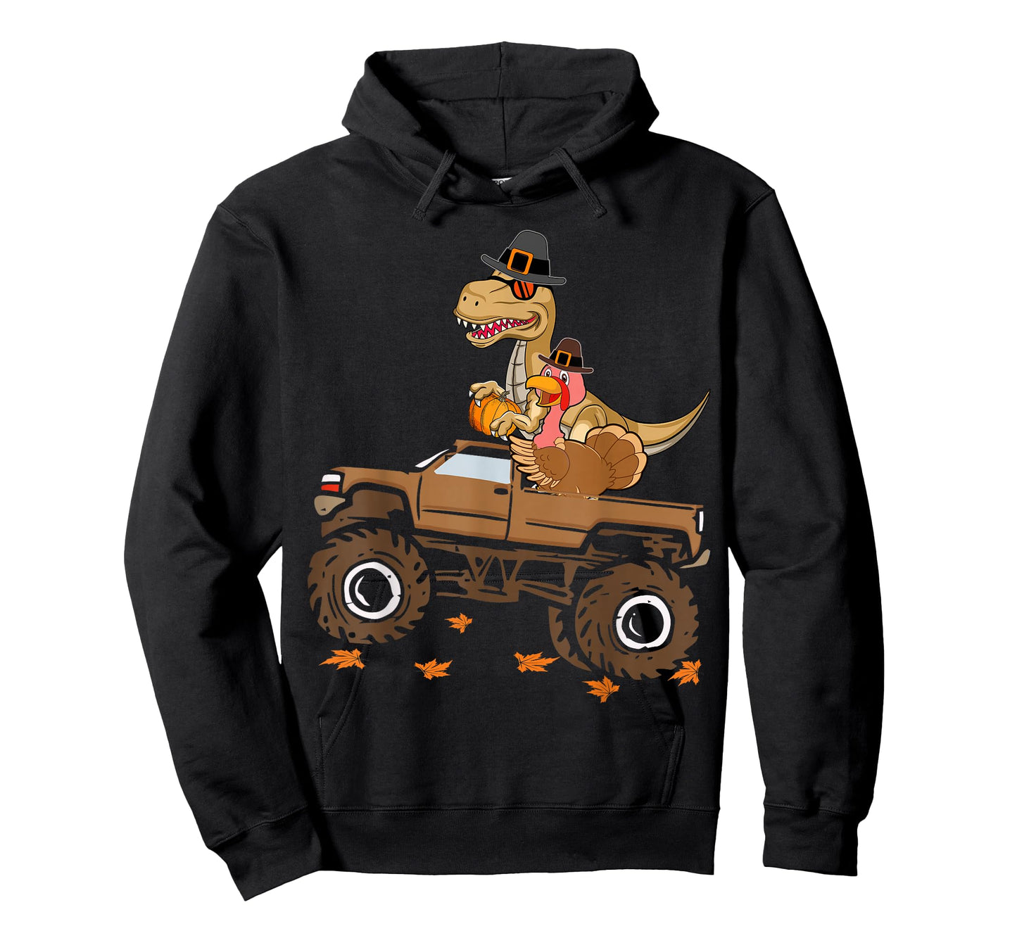 Happy Thanksgiving dinosaur Turkey Riding truck kids boys T-Shirt