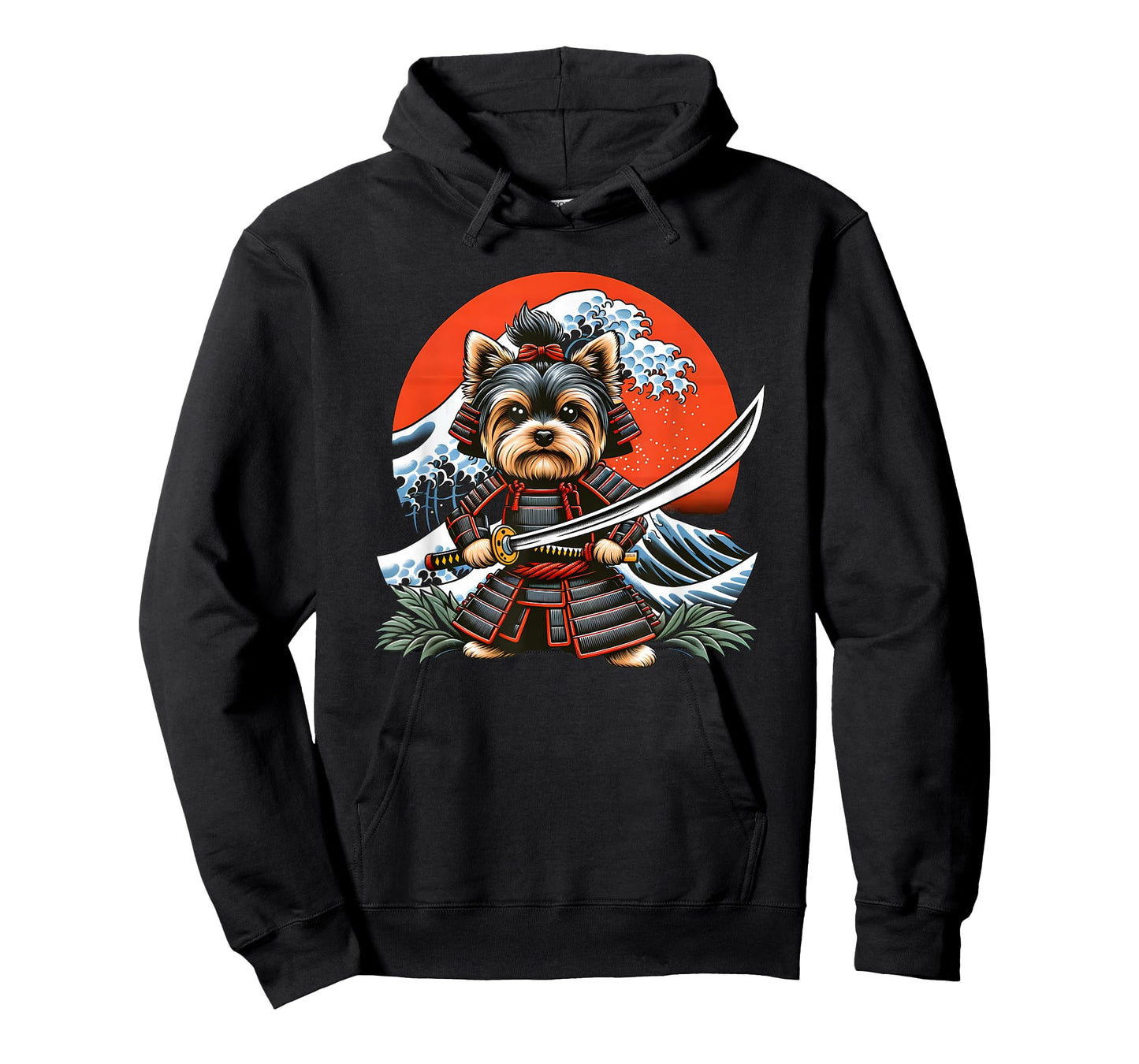 Otaku Yorkie dog Samurai Men Women Girls Kids T-Shirt
