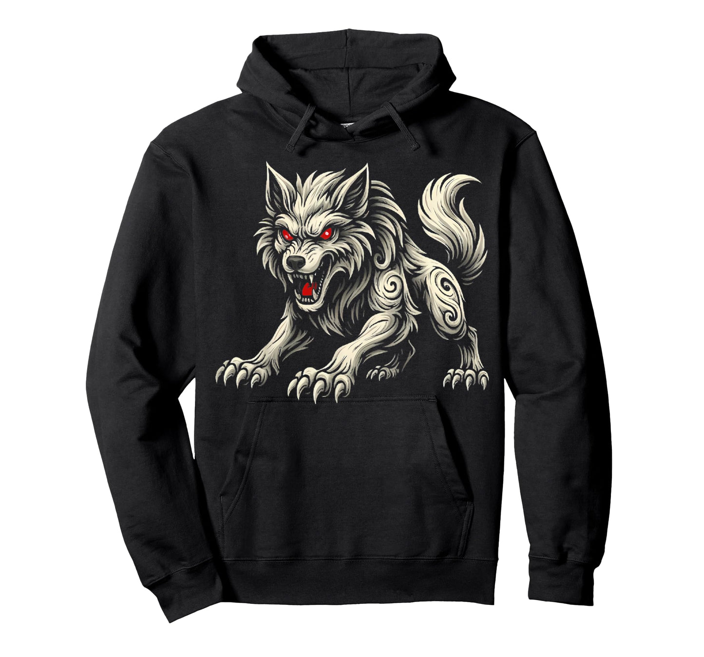 Wolf Black Aggressive Wolf Red Eyes Werewolf Tee Men Boys T-Shirt