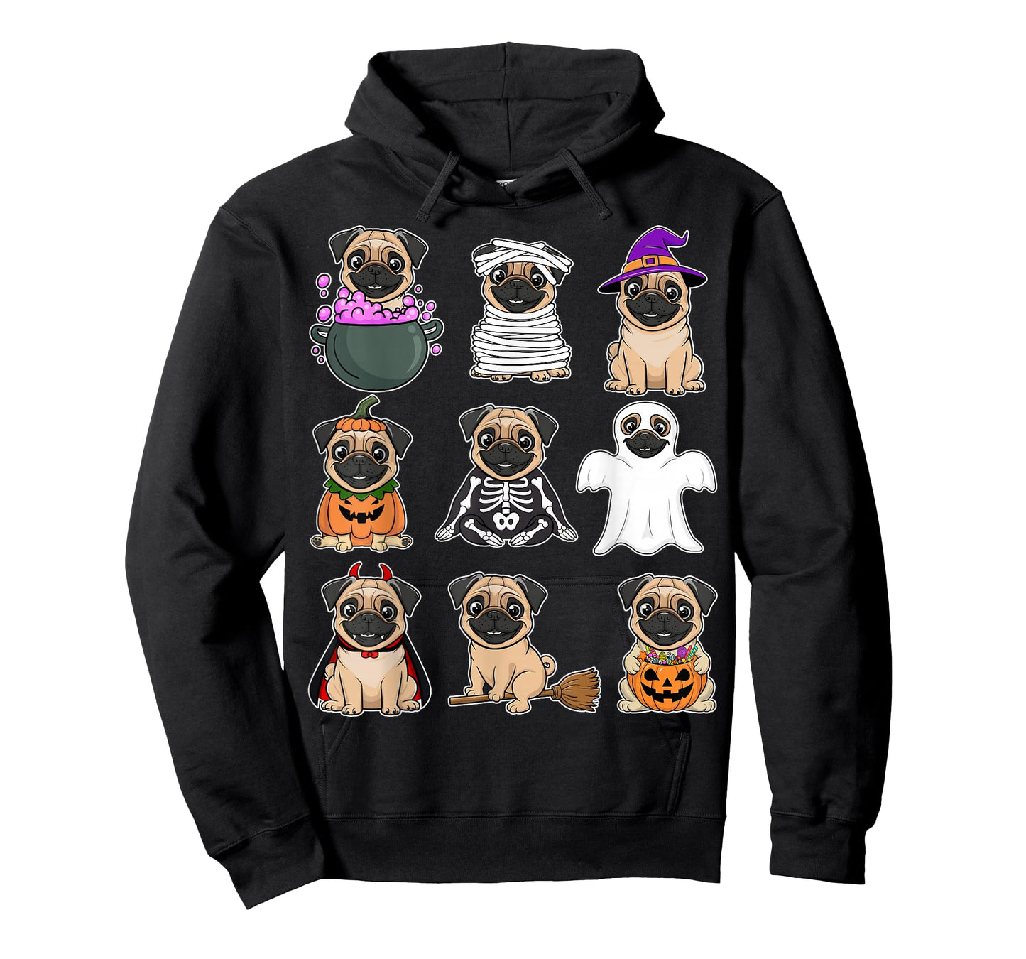 Pug Halloween Costume Spooky Ghost Pumpkin Pug Halloween T-Shirt