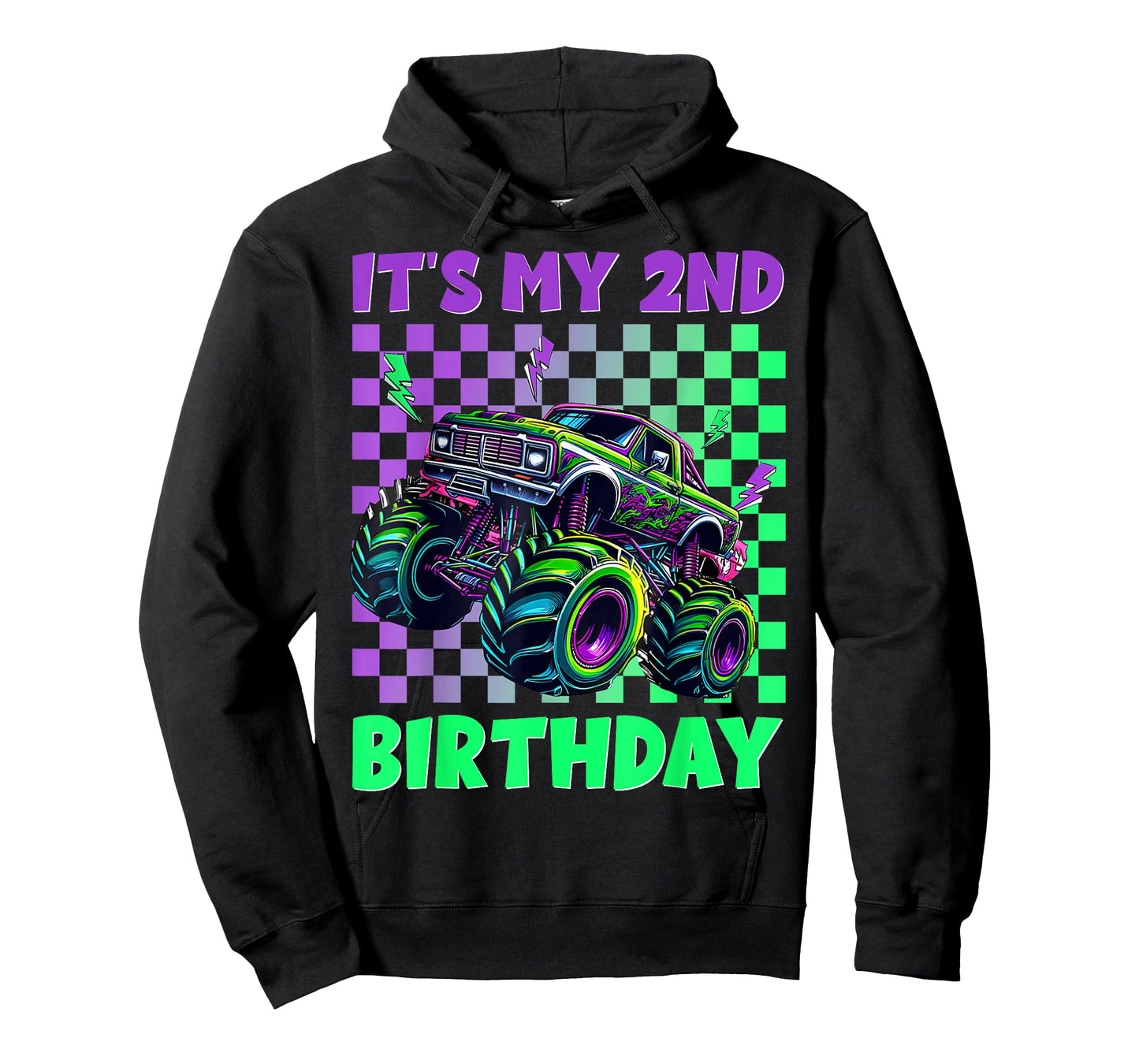 Funny It's My 2nd Birthday Boy Monster Truck 2 Year Old Kids T-Shirt