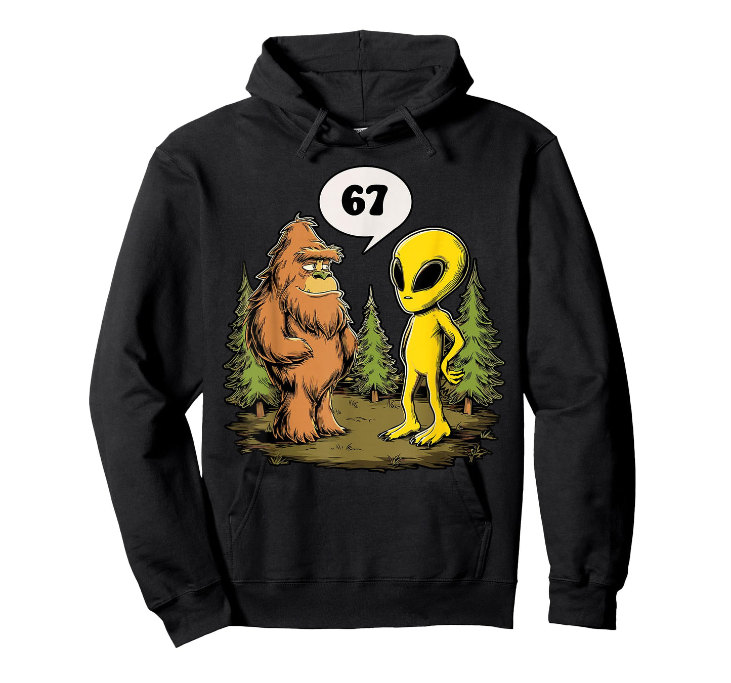 Funny 67 Meme Six Seven Bigfoot Alien T-Shirt