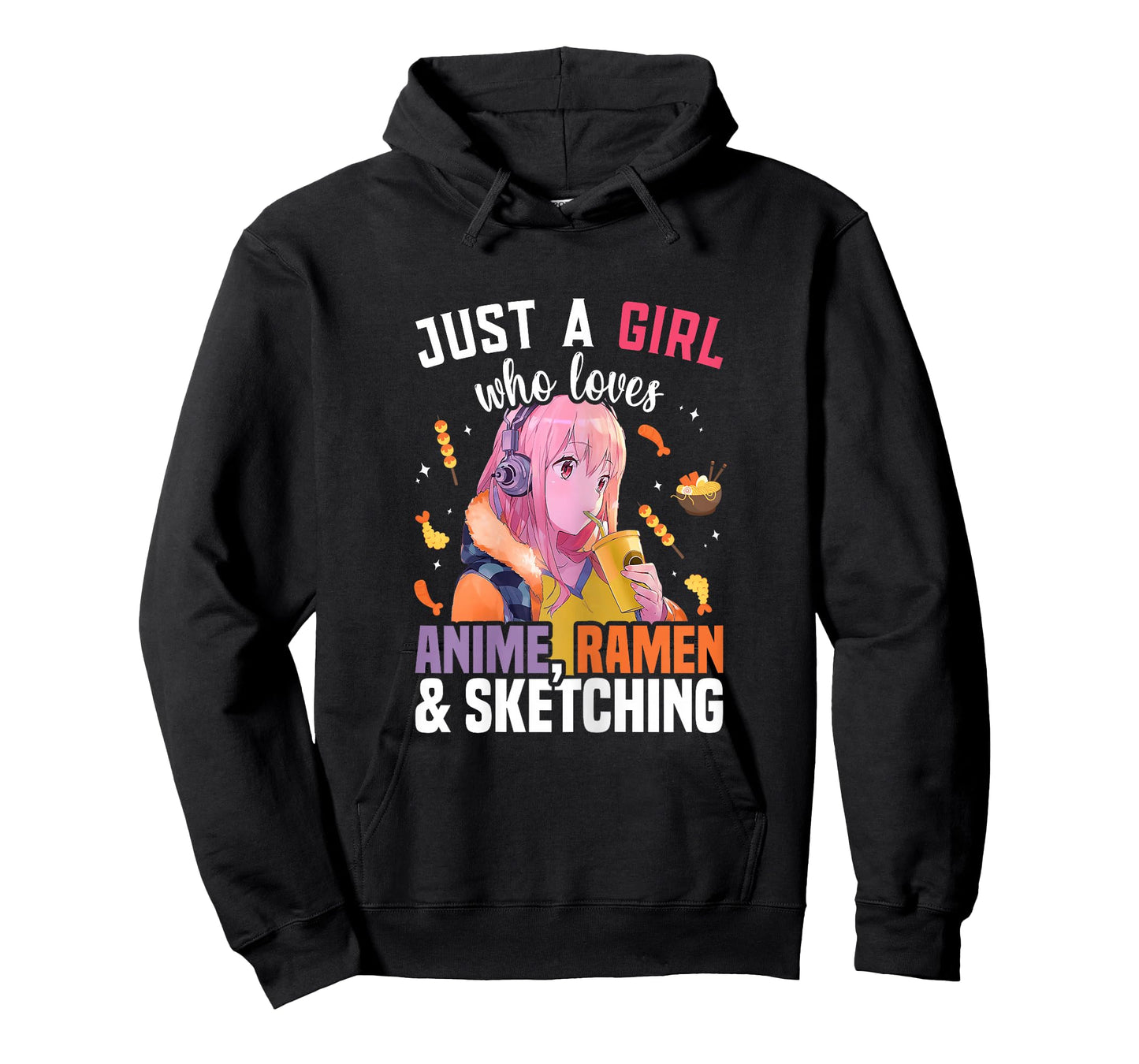Just A Girl Who Loves Anime Ramen And Sketching Drawing T-Shirt