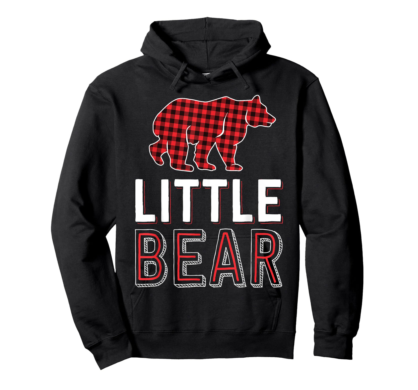 Little Bear Kid Red Buffalo Plaid Matching Family Christmas T-Shirt