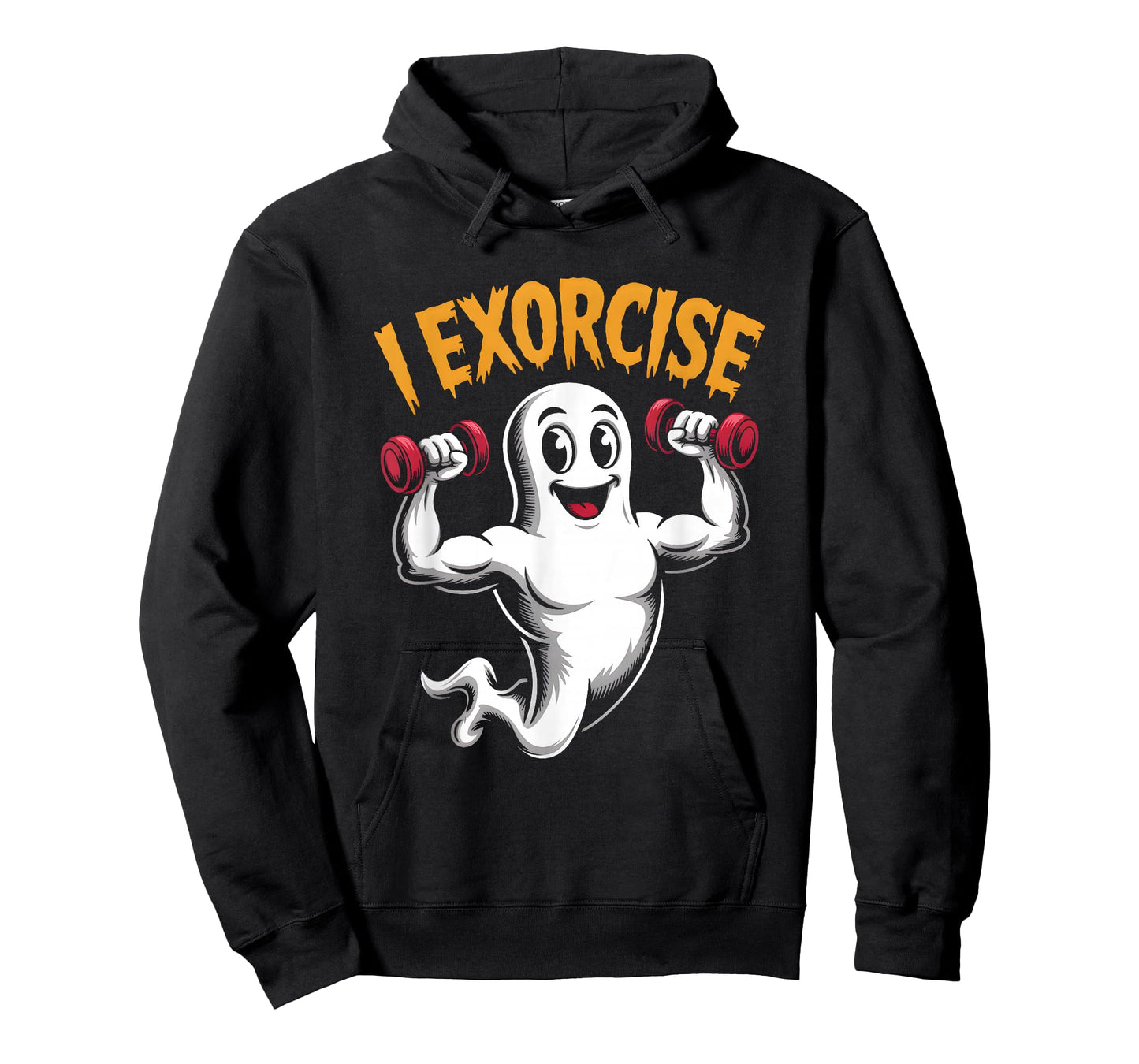 Muscular Ghost I Exorcise Parody Exercise Workout Halloween T-Shirt