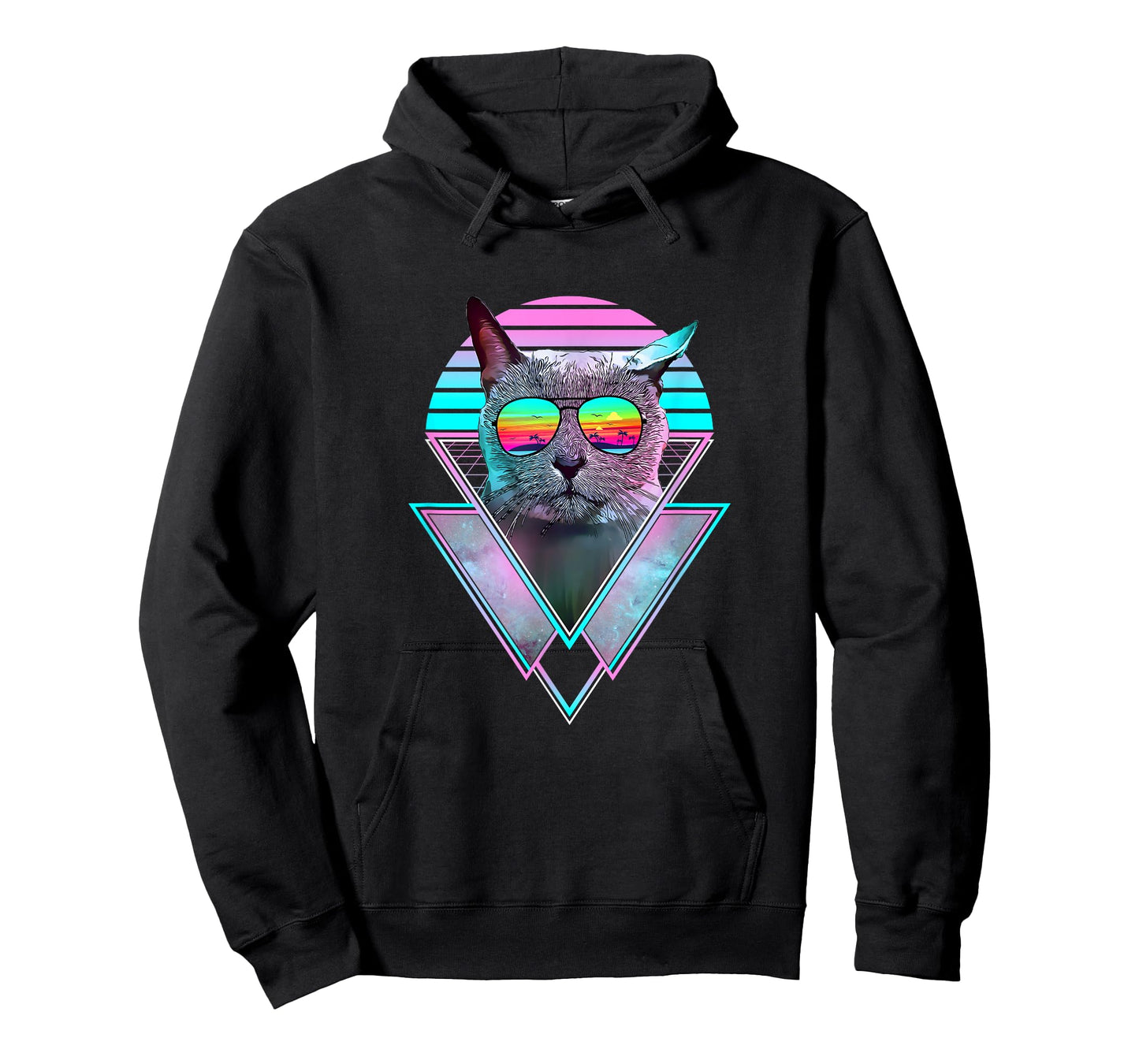 Russian Blue Cat Vintage Retro Vaporwave Beach Vibe Summer T-Shirt