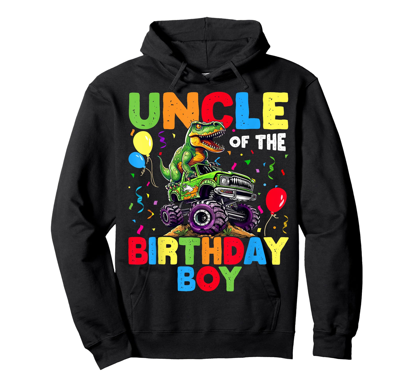 Uncle Of The Birthday Boy Dinosaur T-Rex Monster Truck T-Shirt