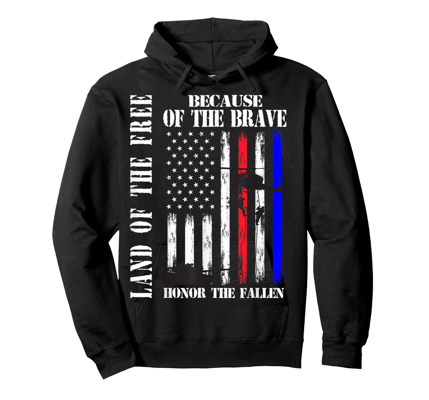 Land of the Free Because of the Brave Honor The Fallen Flag T-Shirt