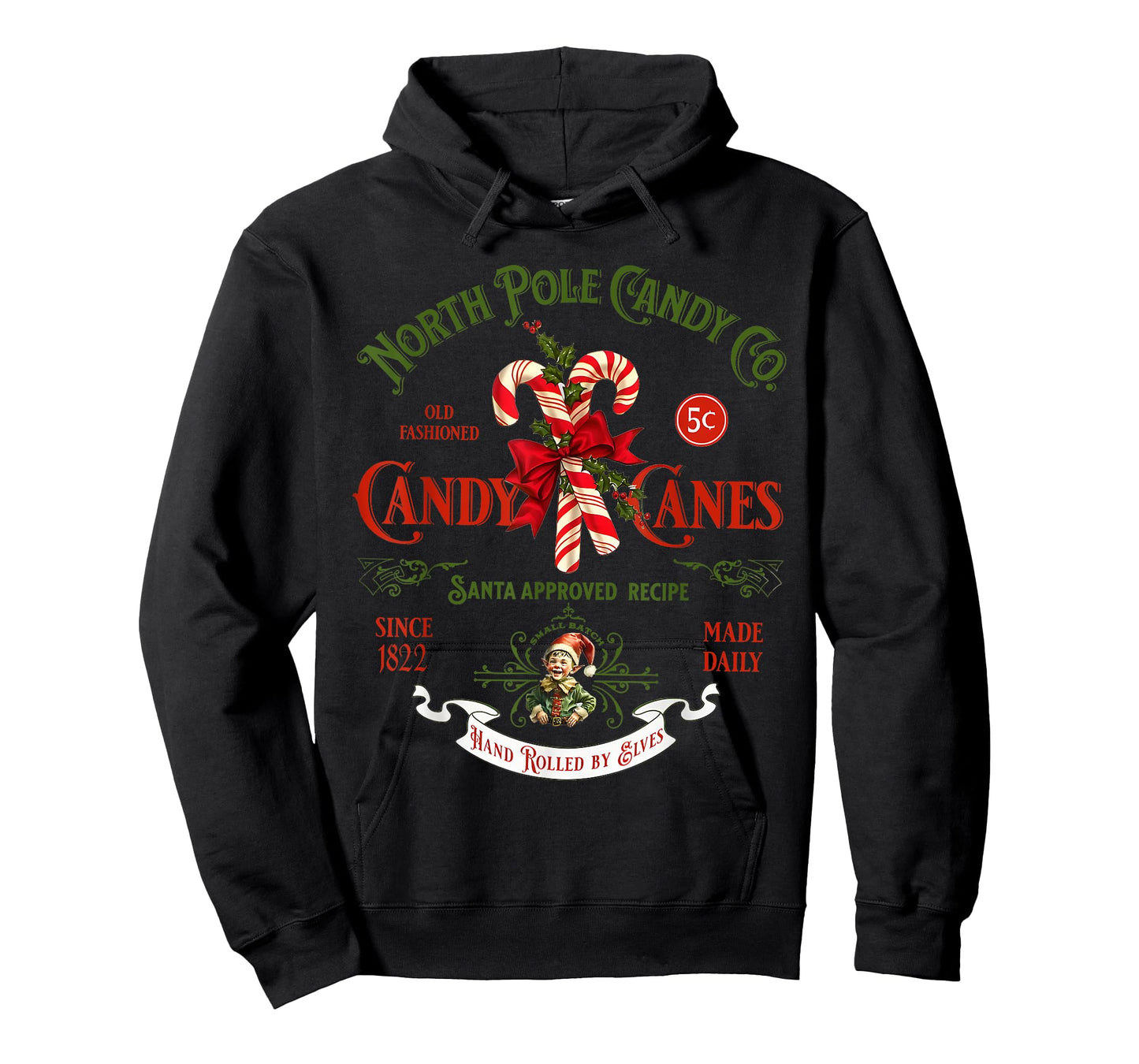 Christmas Retro Old Fashioned Candy Cane North Pole T-Shirt
