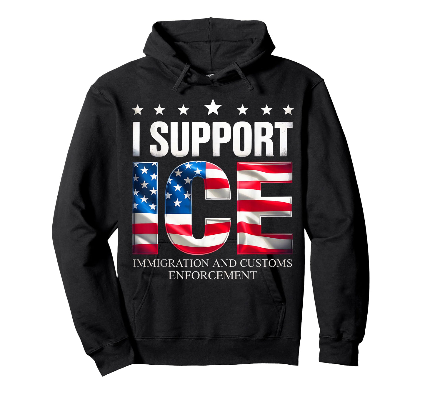 Support ICE Immigration Officers American Flag Border Patrol T-Shirt