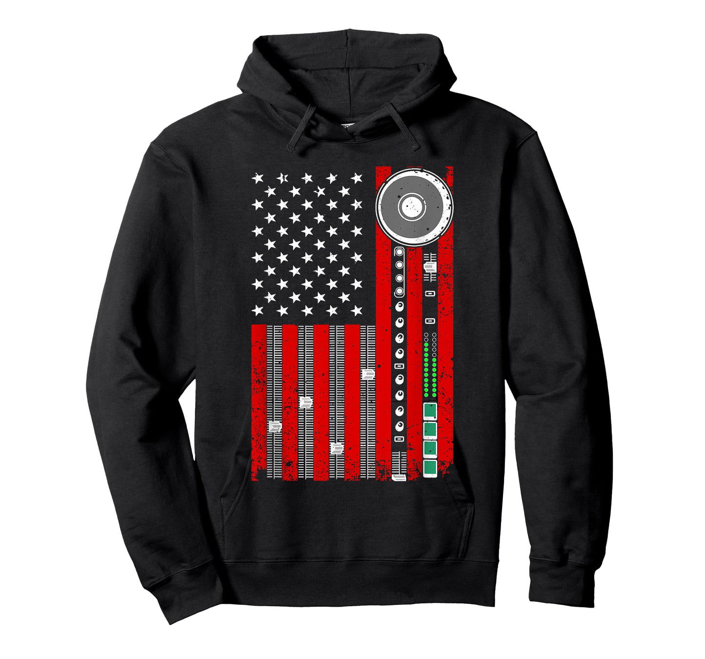 Cool Music Producer For Men Women American Flag Patriotic DJ T-Shirt