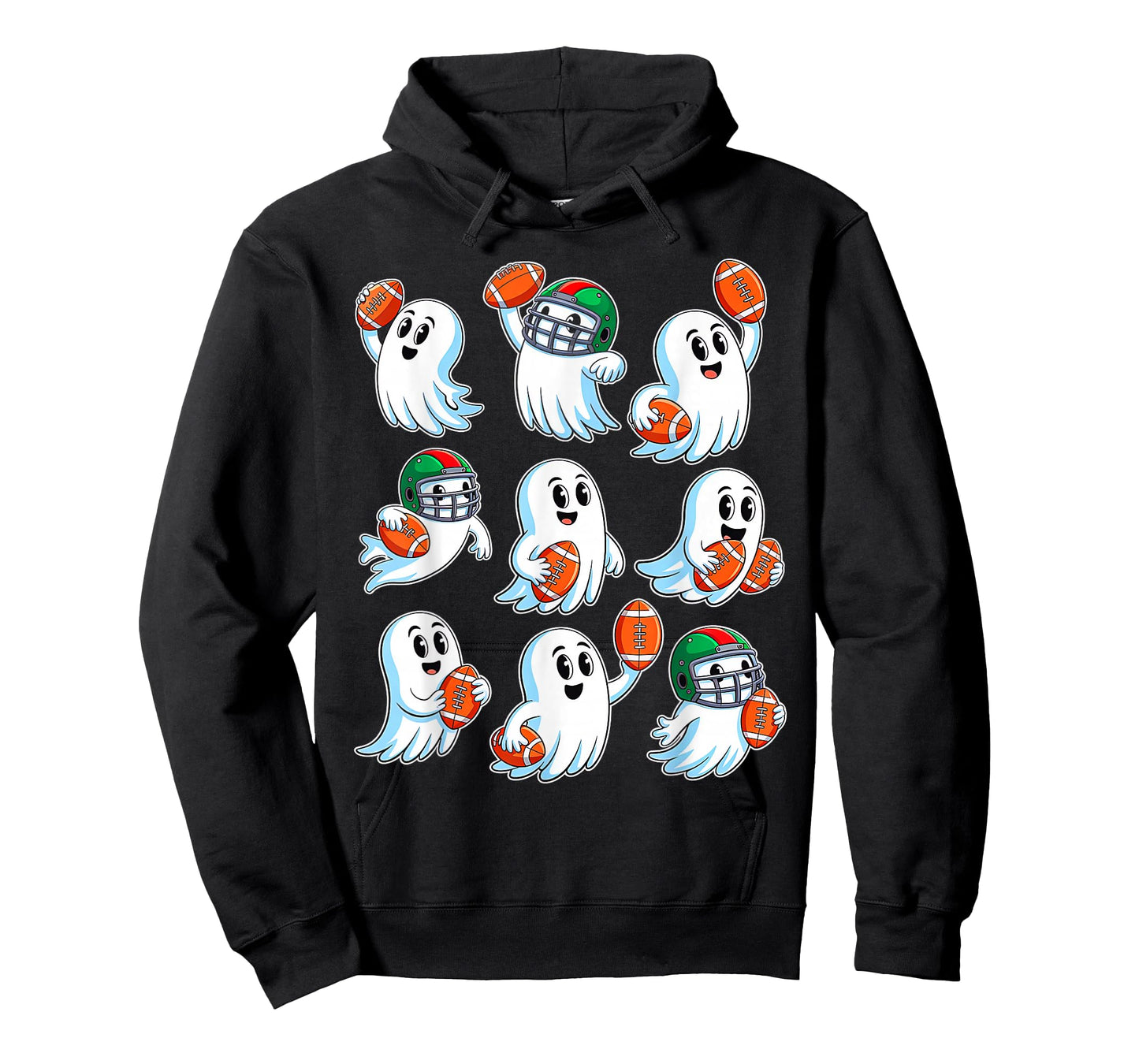 Boo Ghost Halloween Football Happy Halloween Football Lover T-Shirt