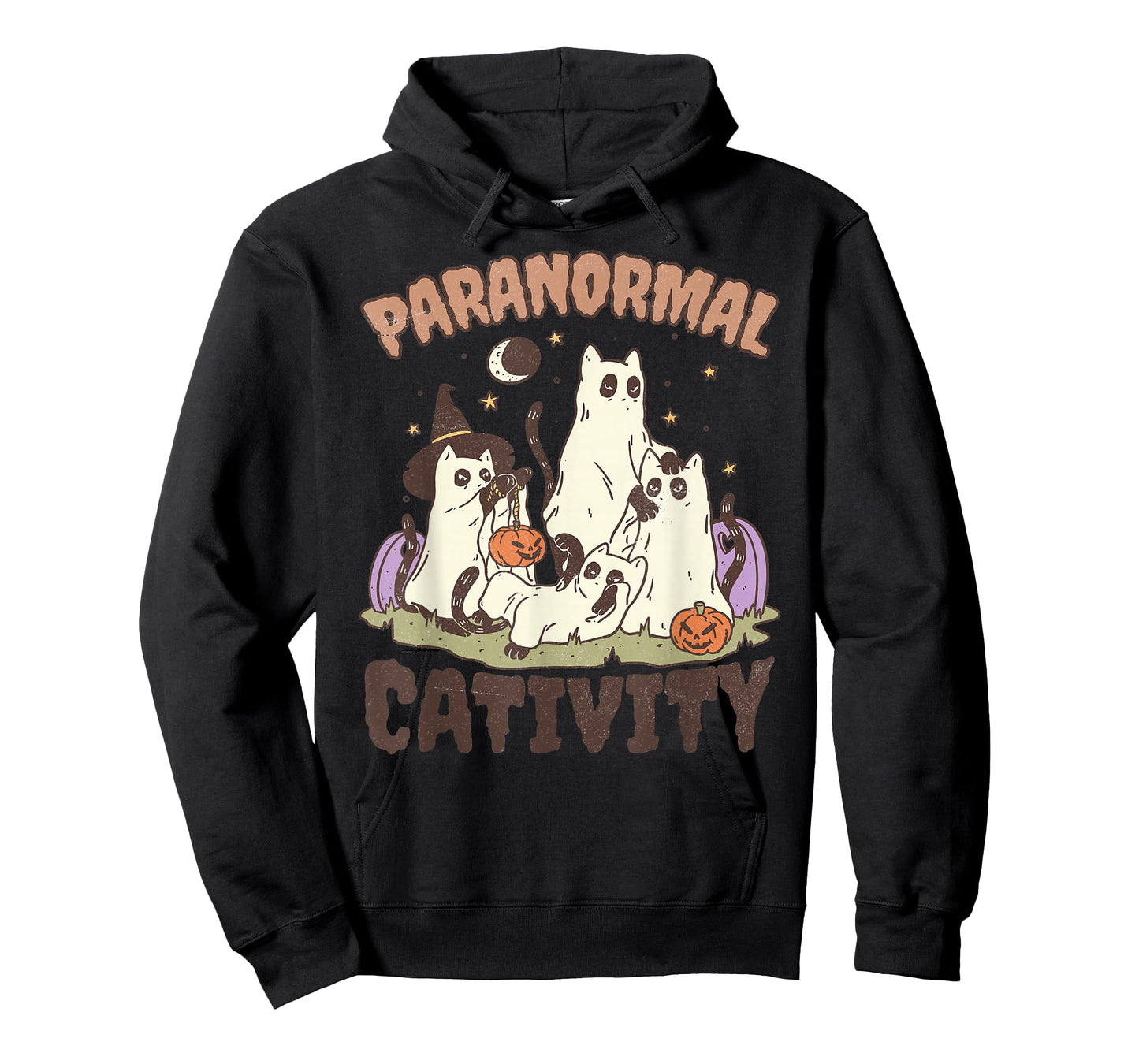 Paranormal Cativity, Cute Retro Halloween Black cat Ghost T-Shirt