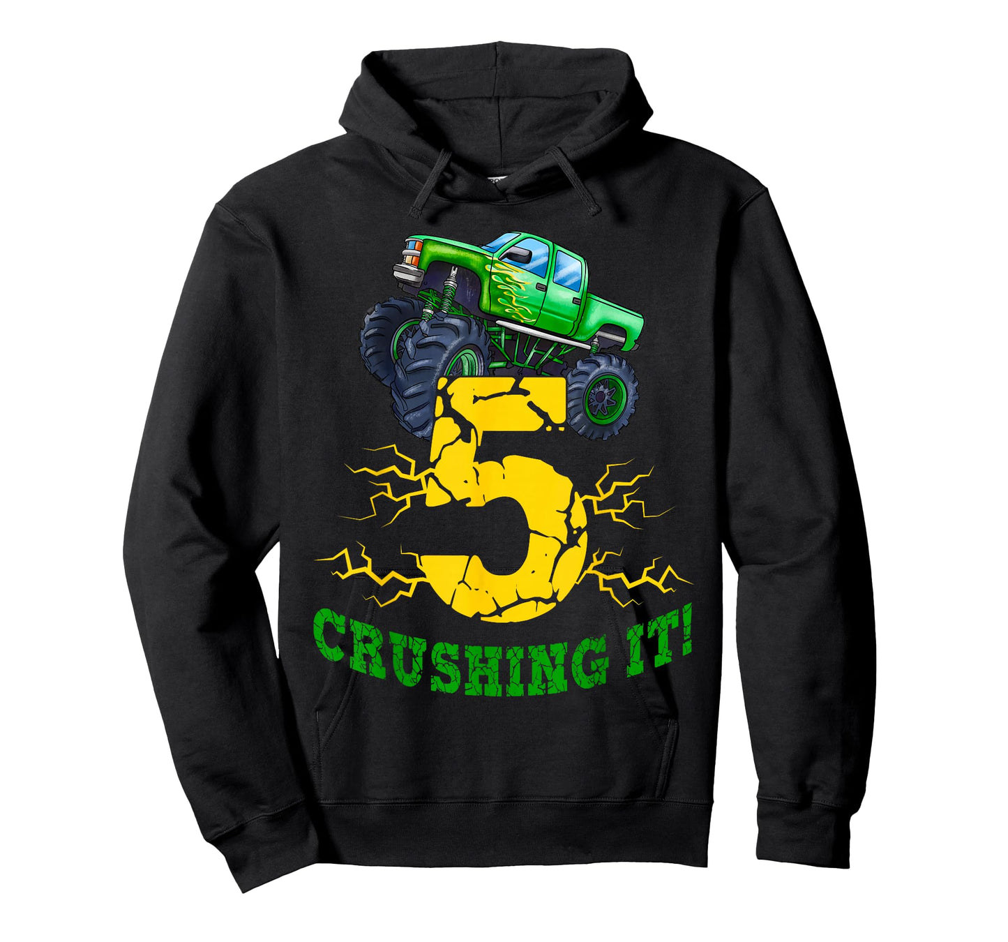 5 Years Old Boys Crushing It Monster Truck 5th Birthday Boy T-Shirt