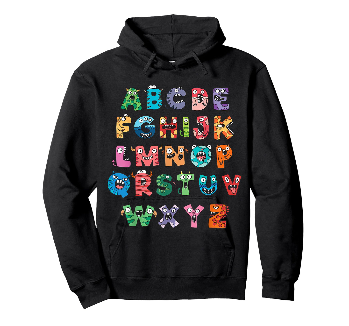 Monster Alphabet Fun Colorful Educational Kids T-Shirt