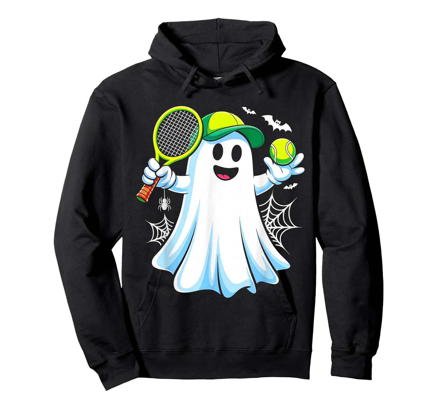 Boo Ghost Playing Tennis Funny Halloween Tennis Costume T-Shirt