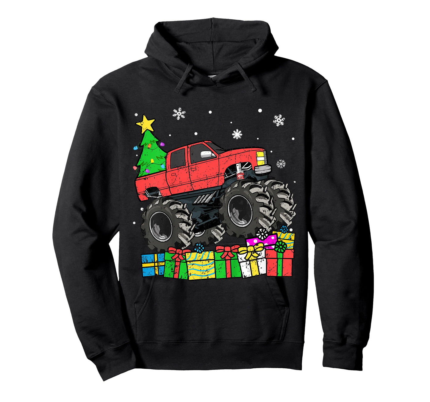 Kids Boys Christmas Monster Truck Kids Merry Christmas Toddler T-Shirt