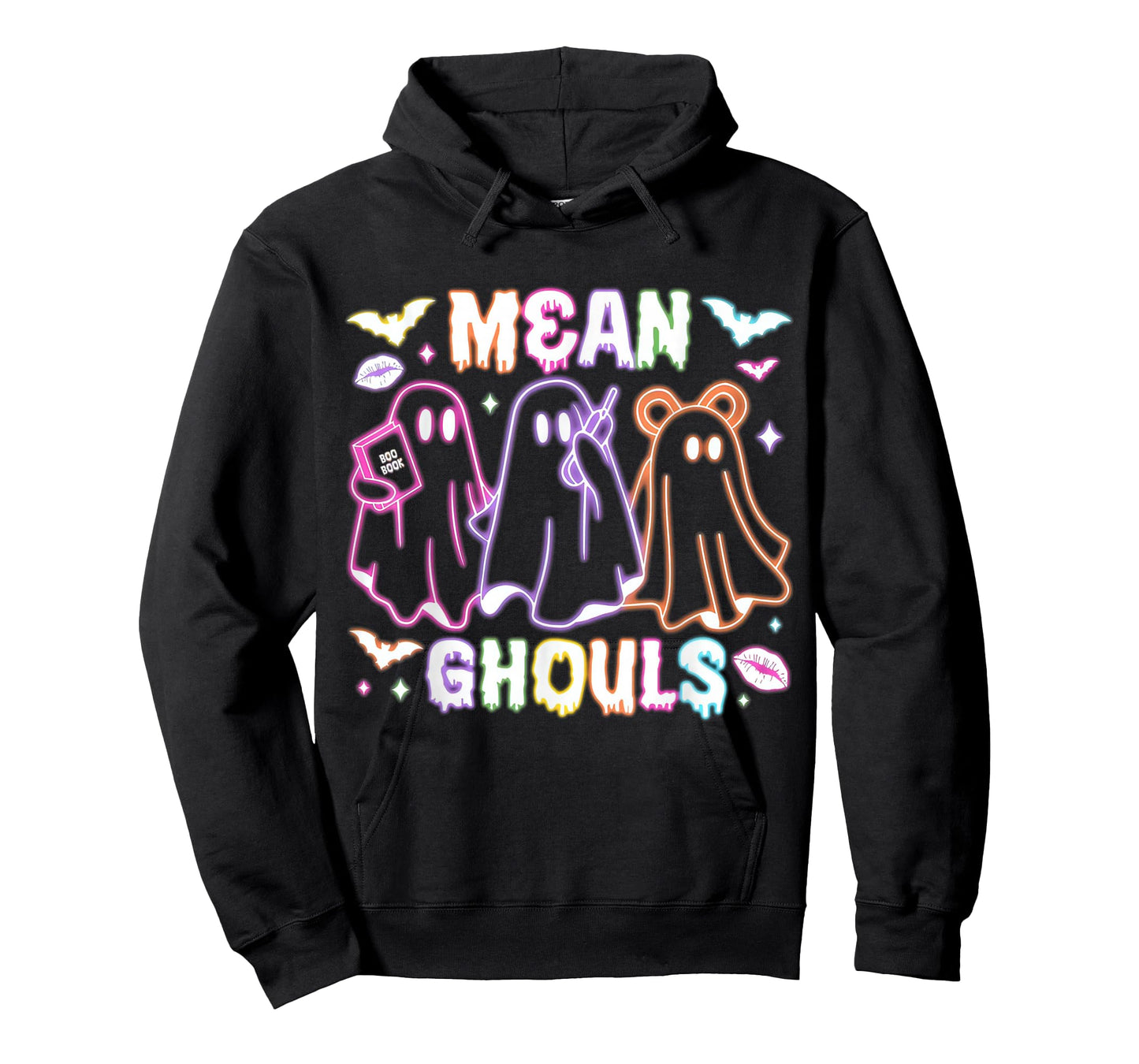Cute Ghost Mean Ghouls Neon Halloween Spooky Season Costume T-Shirt