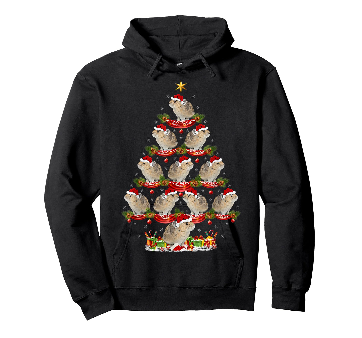 Pika Lover Xmas Holiday Santa Pika Christmas Tree T-Shirt