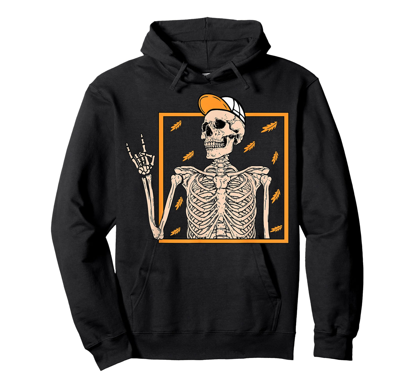 Vintage Halloween Skeleton Rock On Hand Skeleton Men Boys T-Shirt