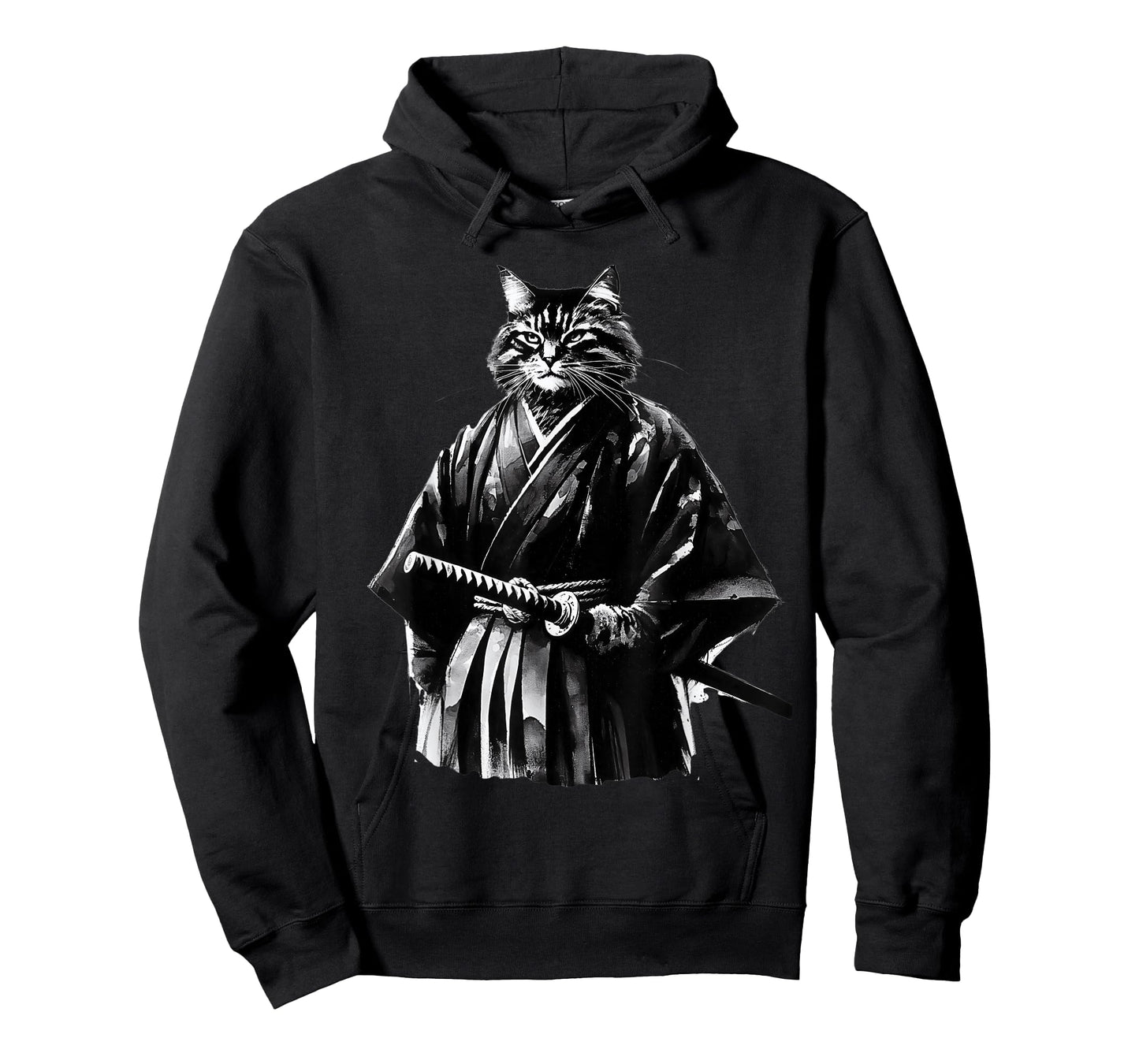 Samurai Cat Vintage Ukiyo-e Warrior Art Graphic Cat Art T-Shirt