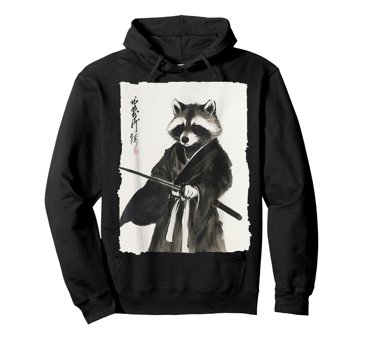 Raccoon Samurai Janpanese Vintage Warrior Art Anime Graphic T-Shirt