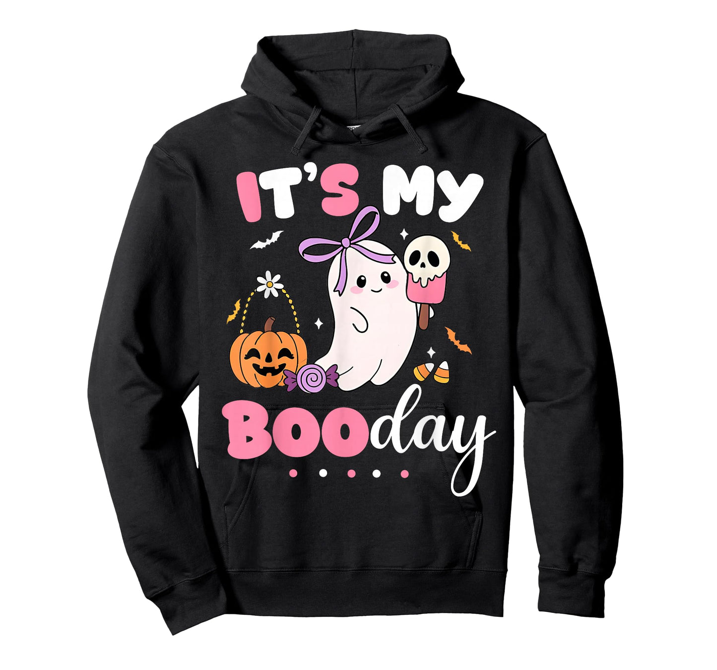 Its My Boo Day Cute Halloween Birthday Ghost Bow Preppy T-Shirt