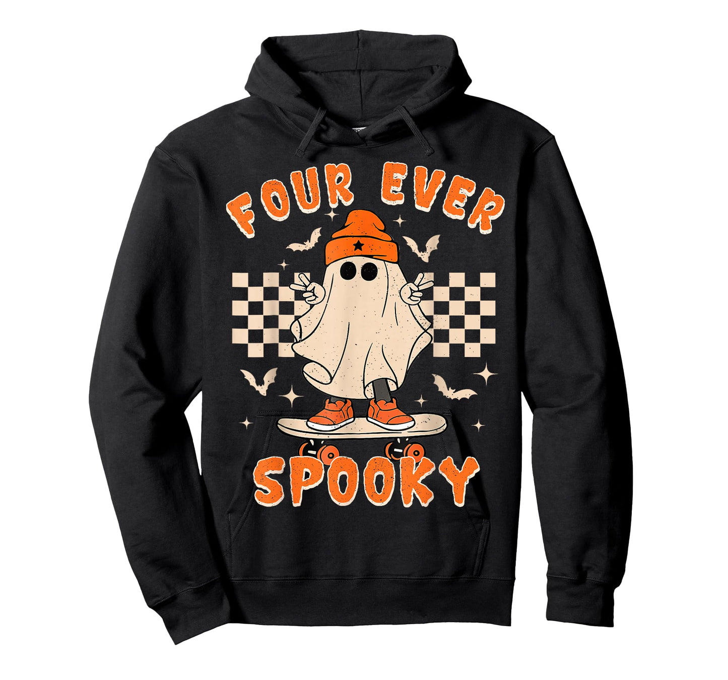 Four Ever Spooky Funny Ghost Halloween 4th Birthday Boy Kids T-Shirt