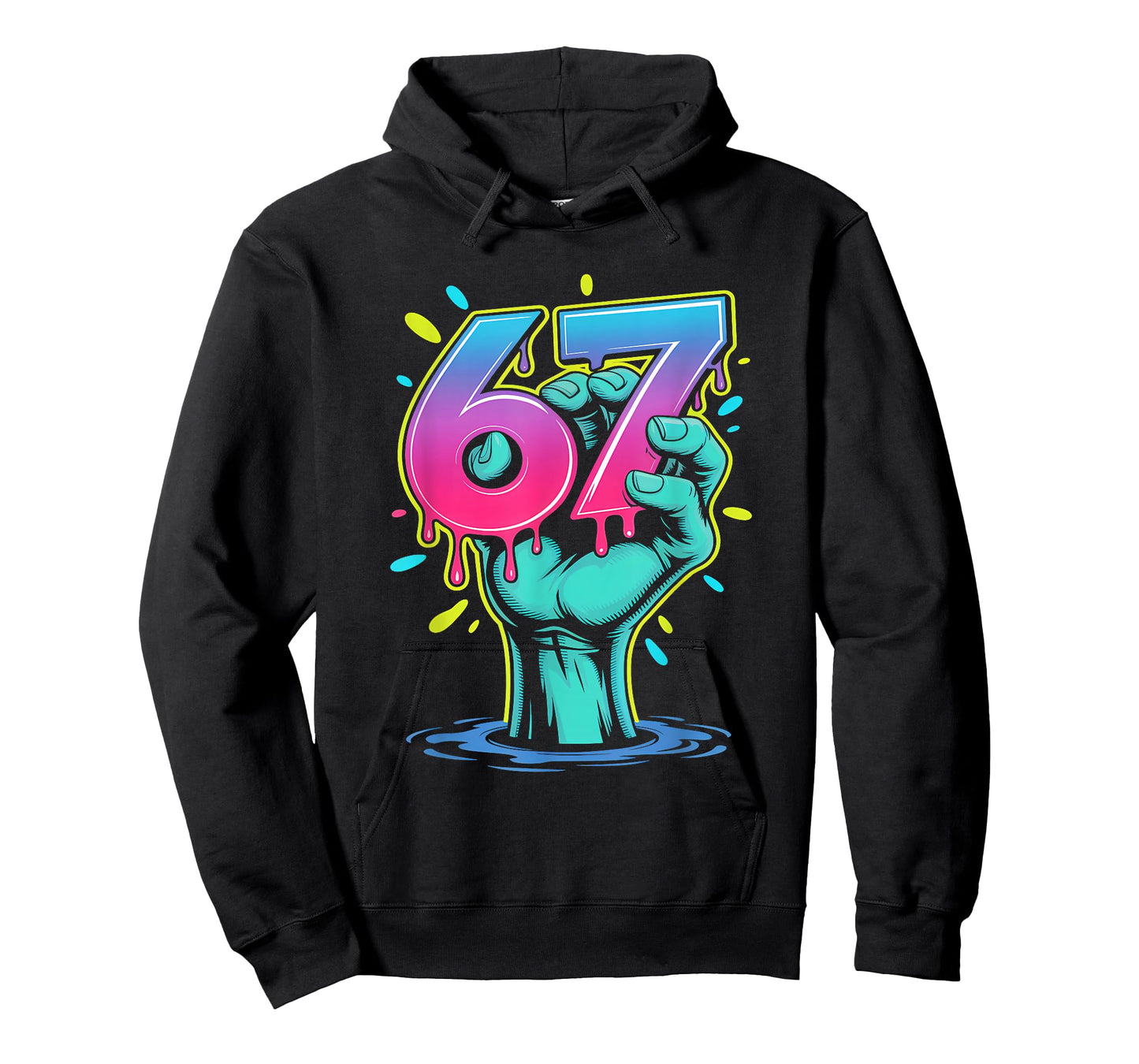 67 Zombie Hand Meme Funny Six Seven Alpha Slang T-Shirt