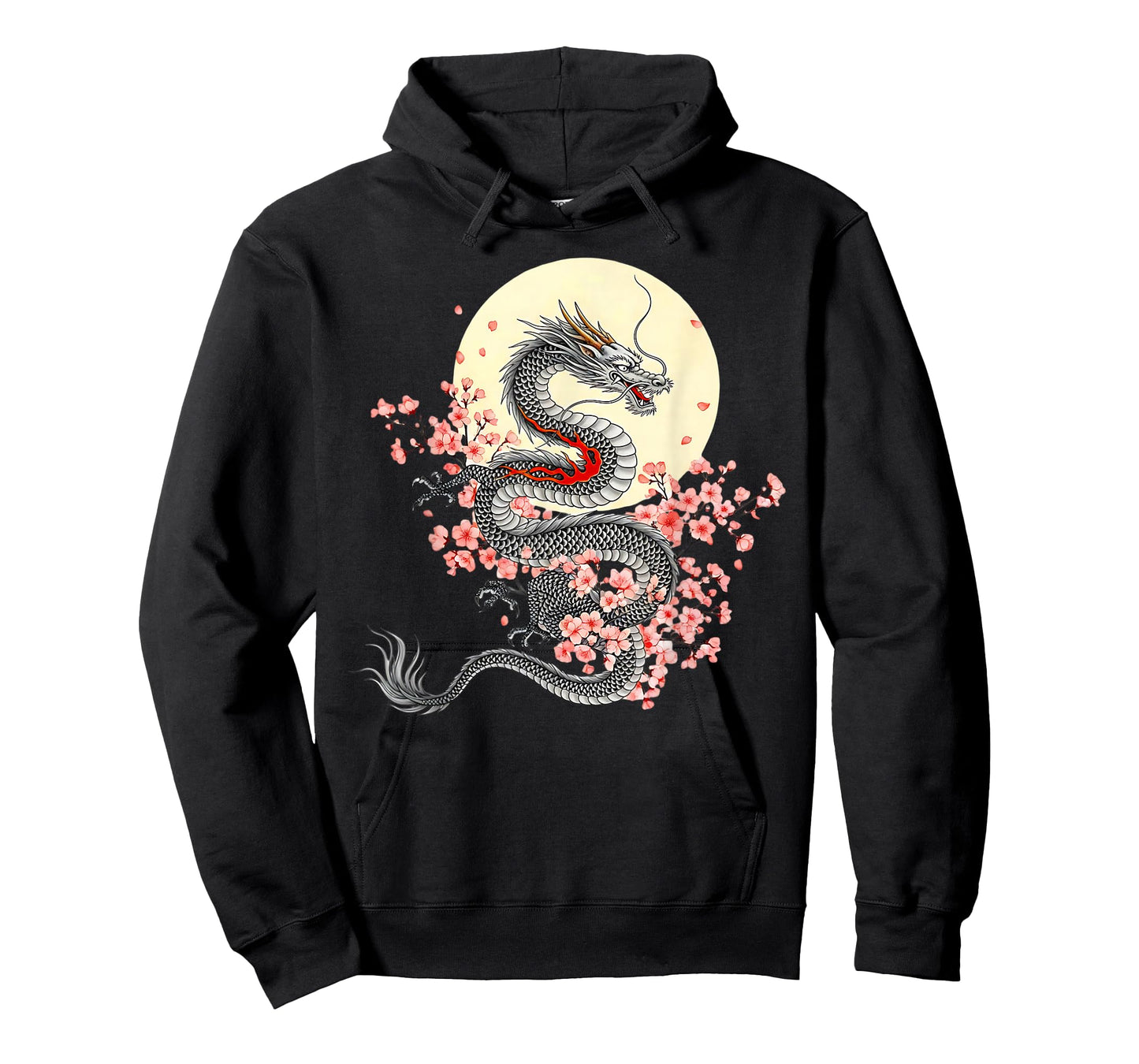 Japanese Dragon Sakura Moon Asian Cherry Blossoms Dragon T-Shirt