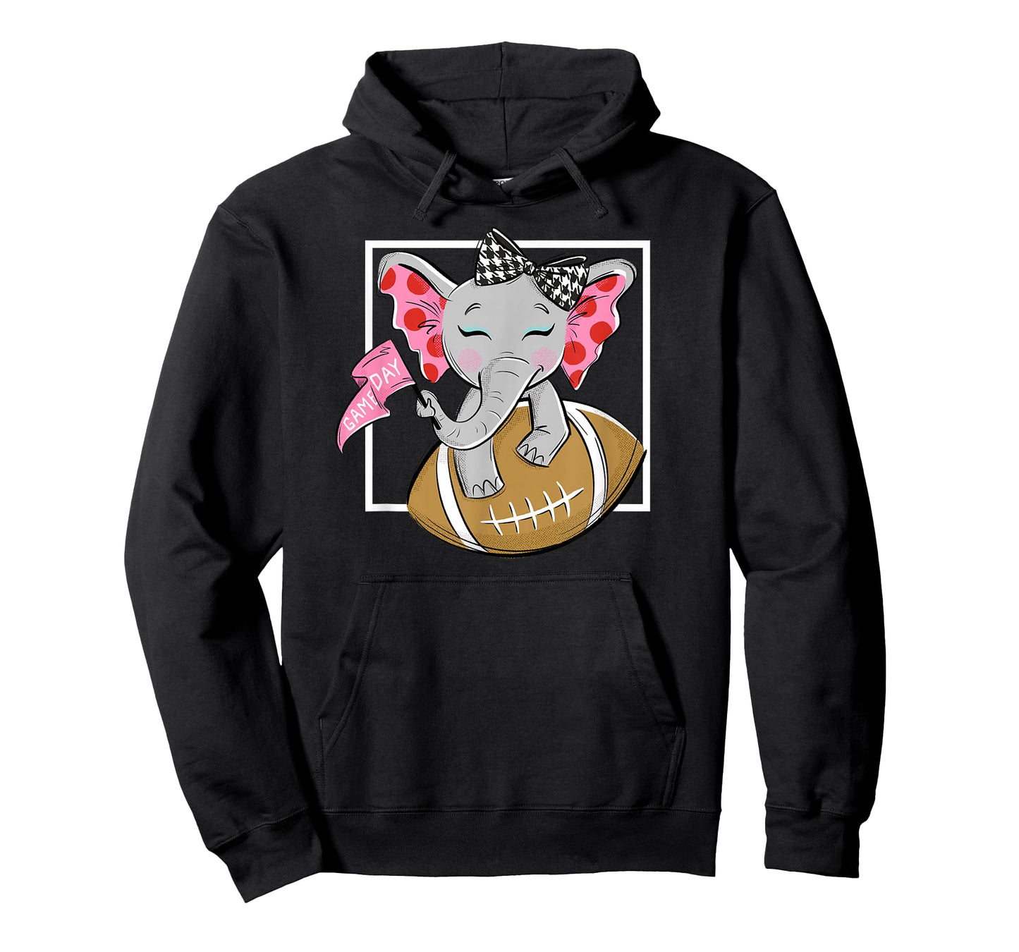 Cute Game Day Elephant Women and Girls Football T-shirt T-Shirt