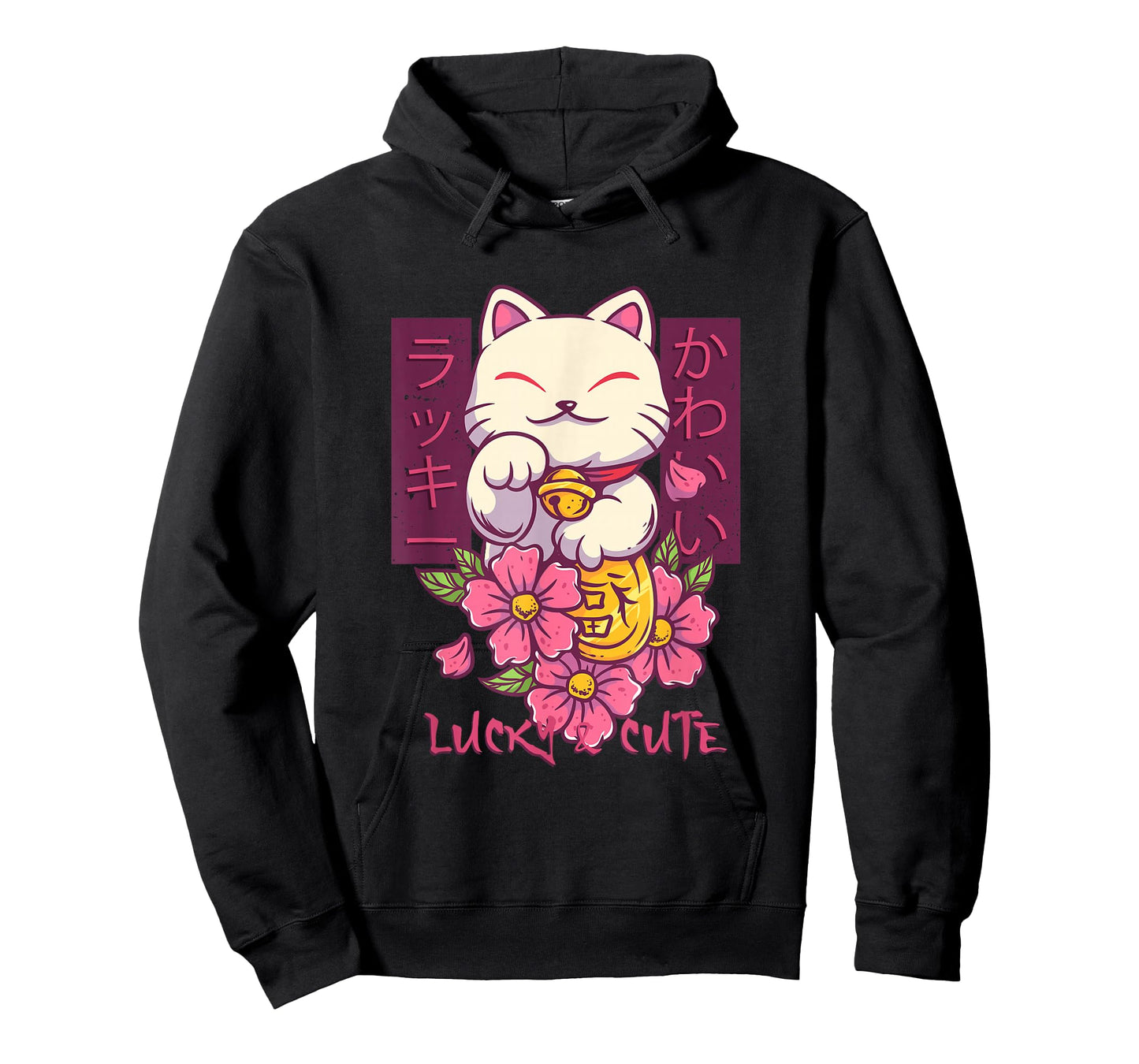 Lucky and Cute Japanese Lucky Cat Maneki Neko Good Luck Cat T-Shirt