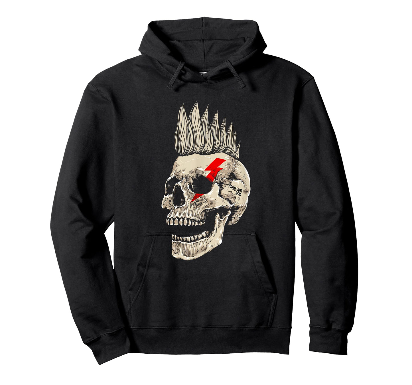 Punk Rock Skull Mohawk Punk's Not Dead T-Shirt
