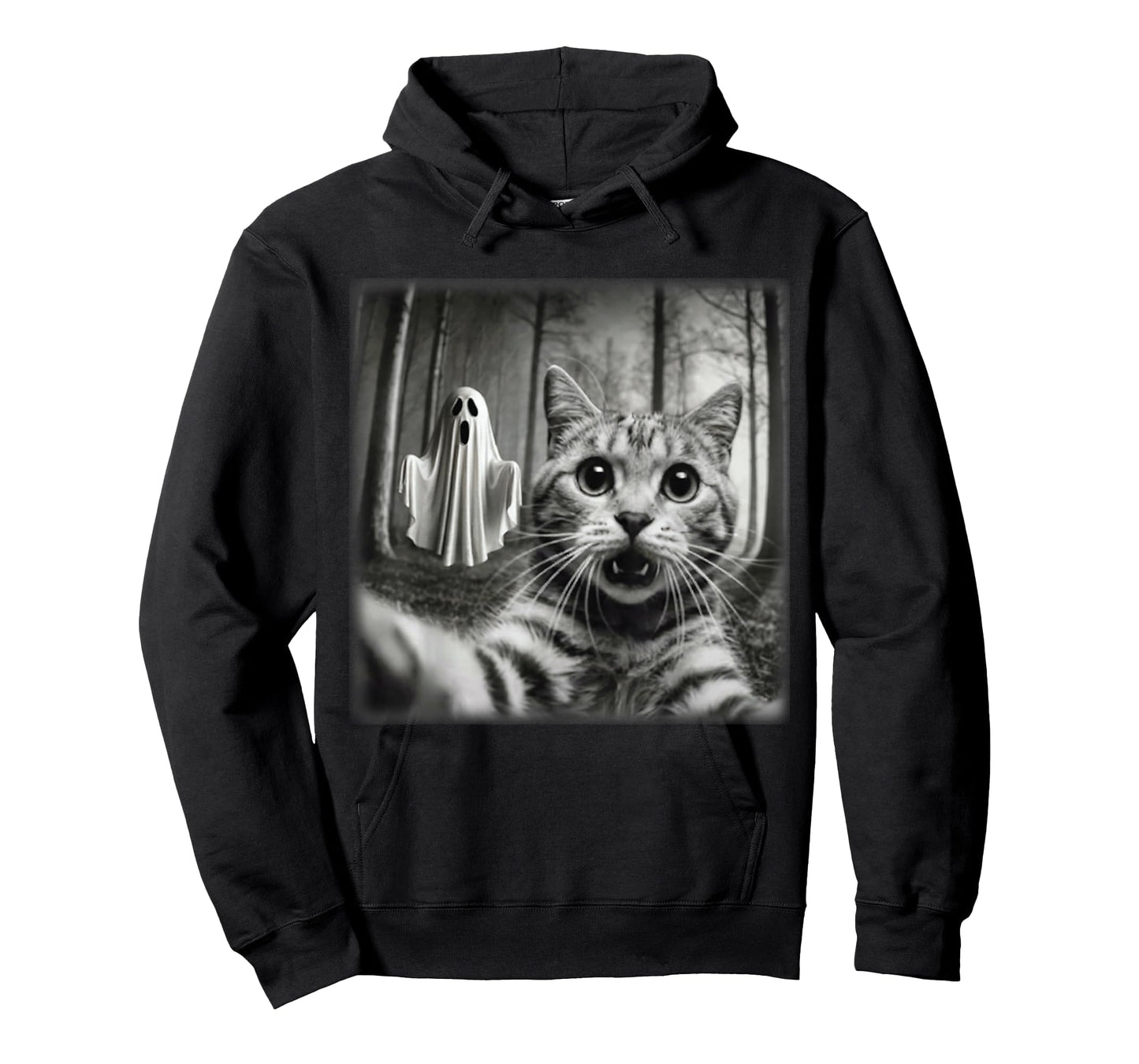 Funny Halloween Cat Selfie with Spooky Ghost Cat Lovers T-Shirt