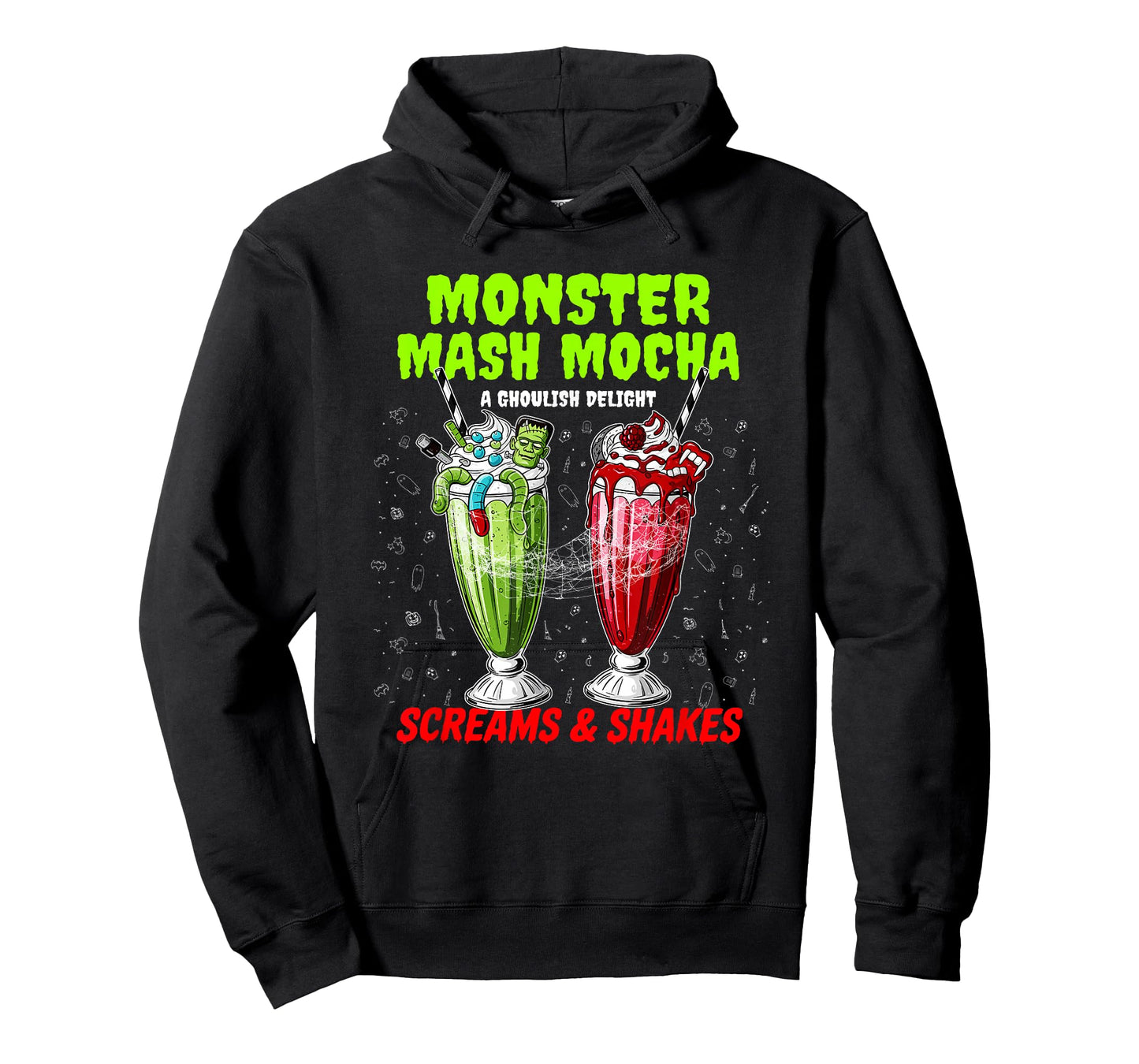 Funny Monster Mash Mocha Screams and Shakes Halloween T-Shirt