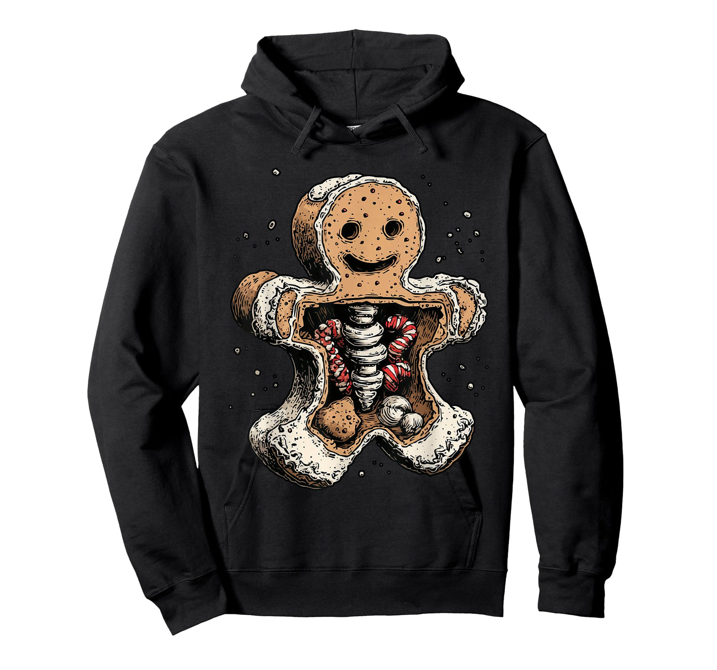 Spooky Gingerbread Cookie Creepy Winter Gothic Christmas T-Shirt