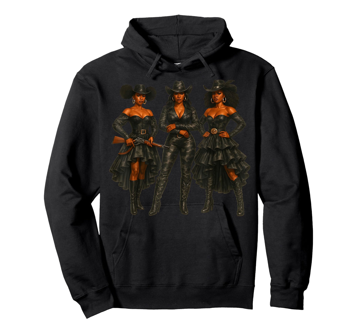 Camo Black Cowgirl Western Rodeo Melanin Black History Texas T-Shirt