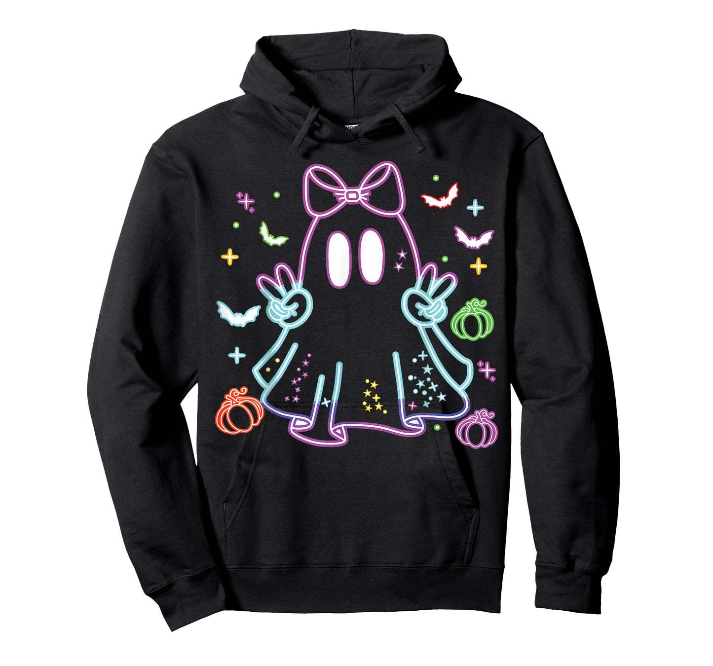 Boo Ghost Spooky Season Girls Kids Glow in Halloween Night T-Shirt