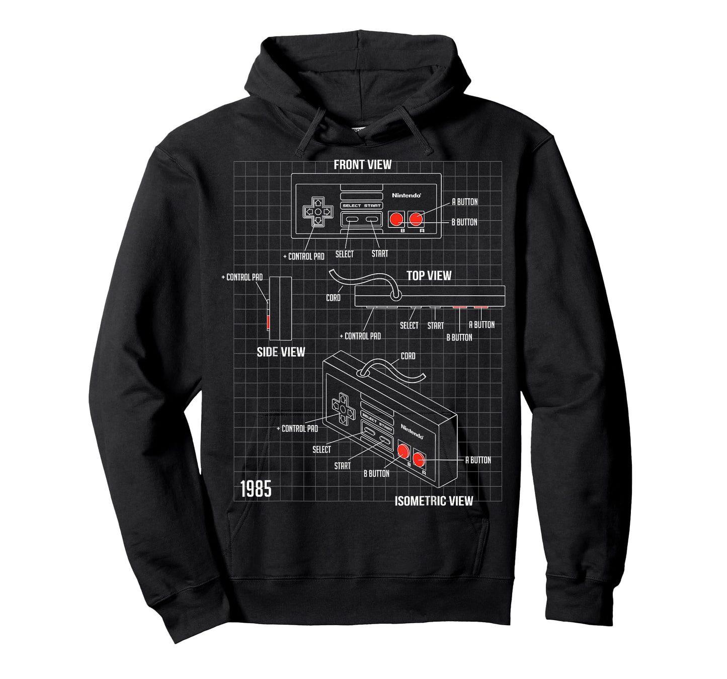 Nintendo NES Controller Parts Schematic Graphic T-Shirt