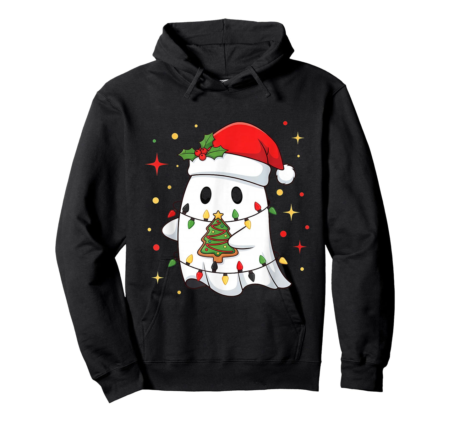 Funny Xmas Kawaii Boo Lights Tree Cake Merry Christmas T-Shirt