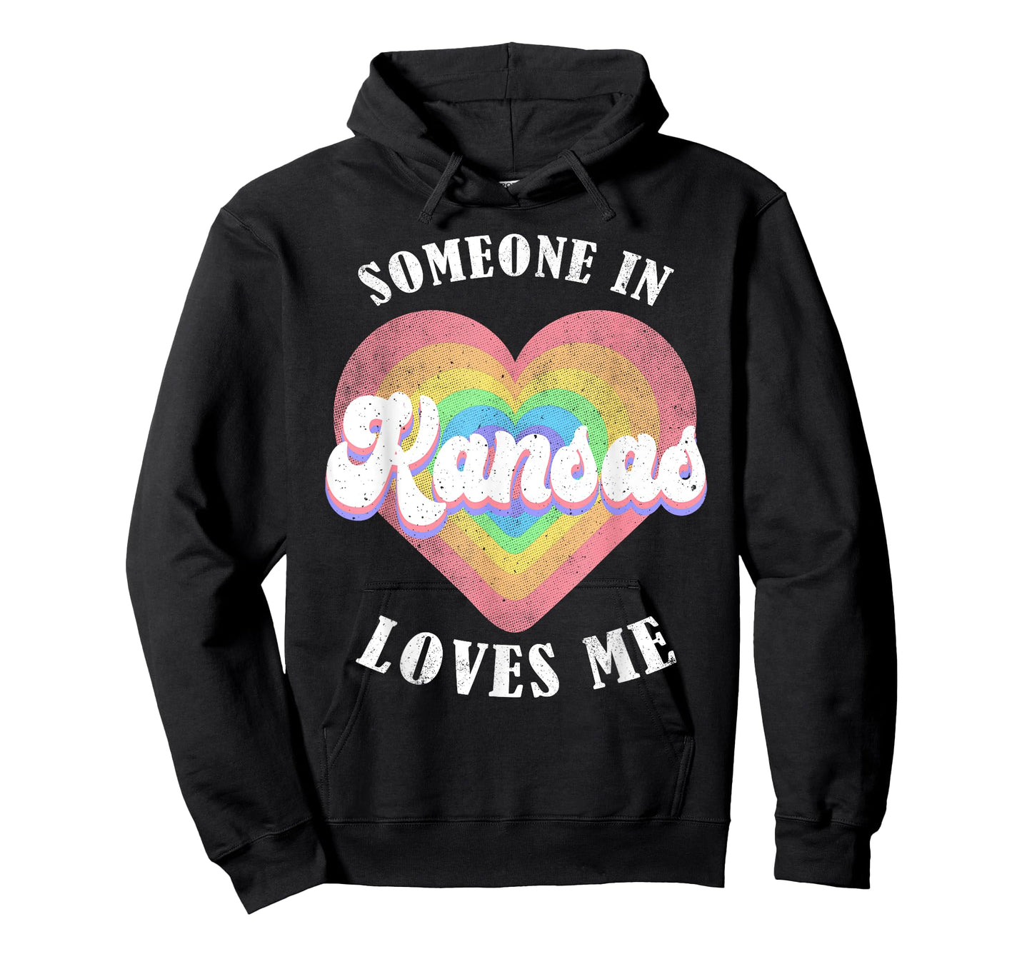 Someone In Kansas Loves Me Heart Retro Groovy T-Shirt