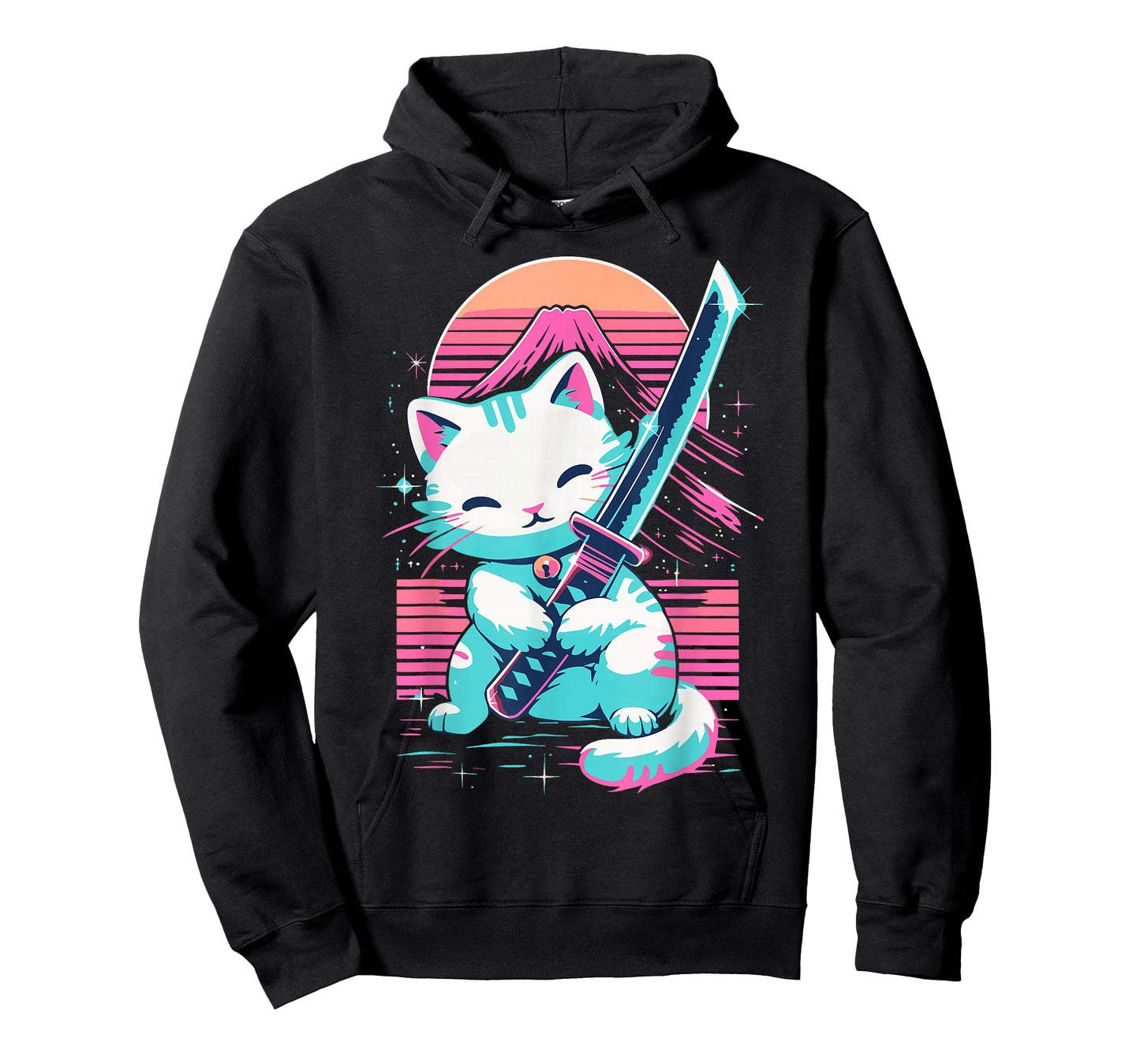 Cat With Katana Sword Japan Cat Samurai Japanese T-Shirt