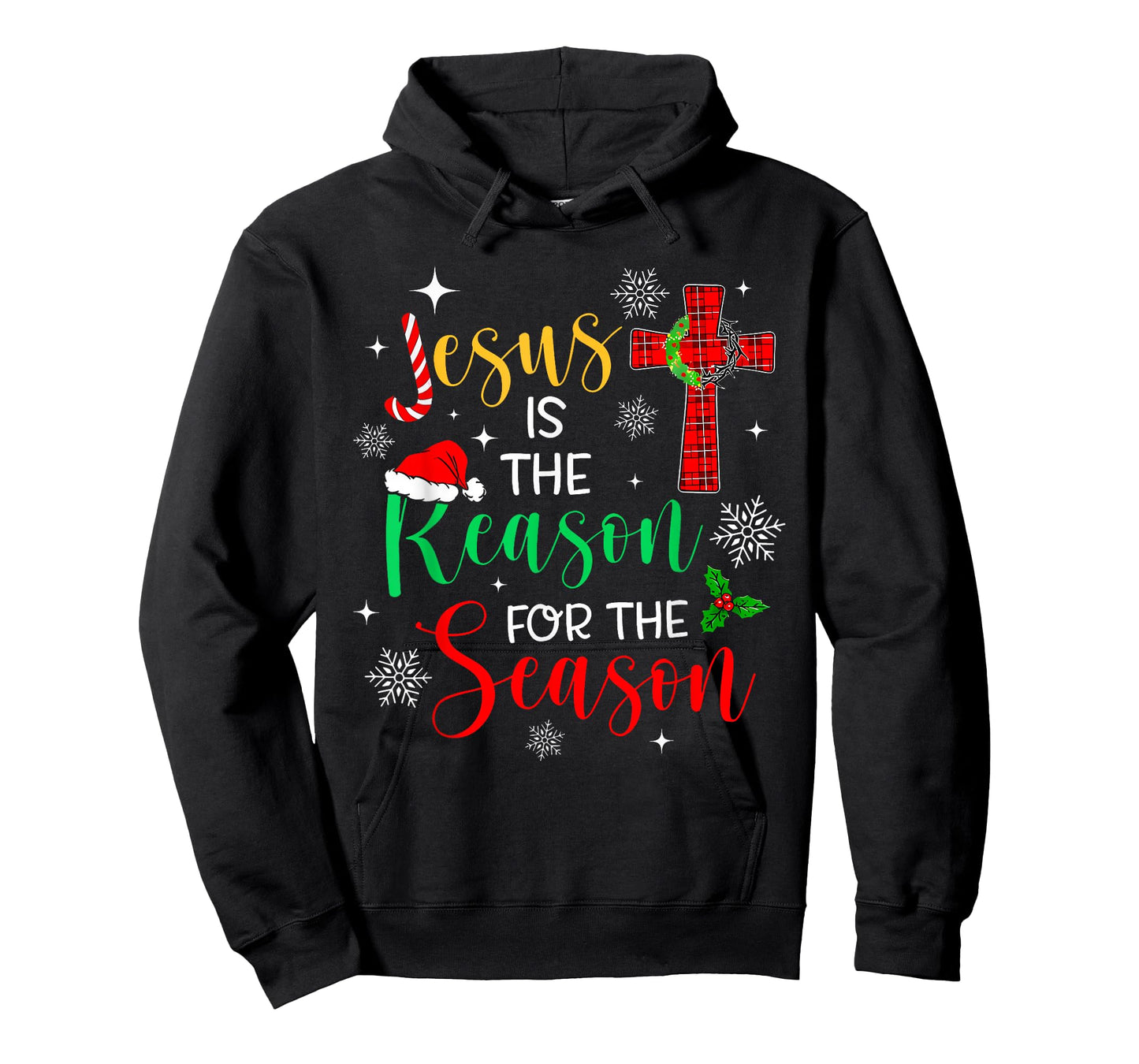 Jesus is The Reason for The Season Christmas Xmas Candy Cane T-Shirt