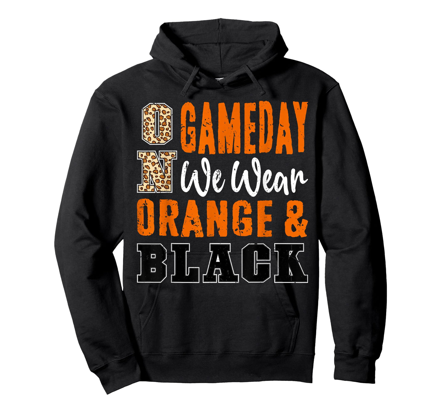 On Gameday Football We Wear Orange And Black School Spirit T-Shirt